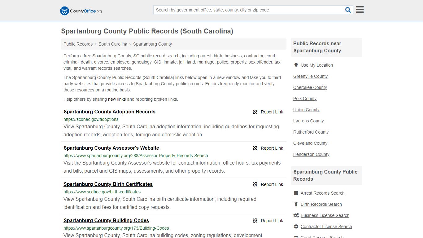 Spartanburg County Public Records (South Carolina) - County Office