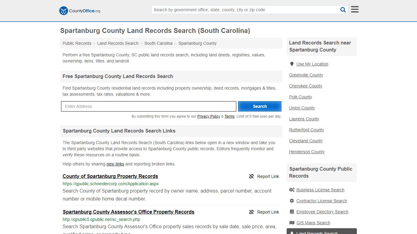 Spartanburg County Land Records Search (South Carolina) - County Office